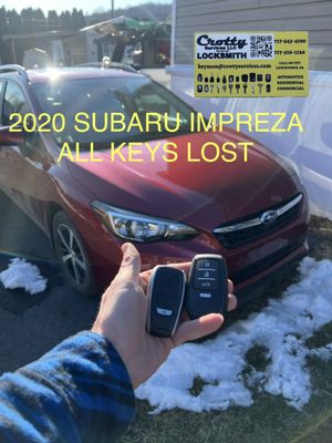 New key for a 2020 Subaru Impreza after all keys were lost
