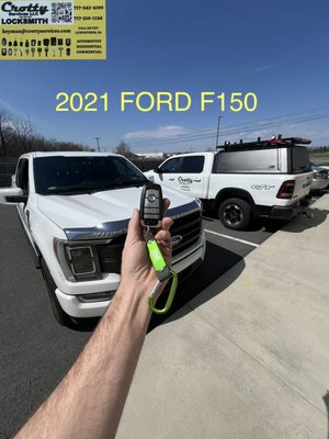 Key fob for a 2021 Ford F150 programmed on site